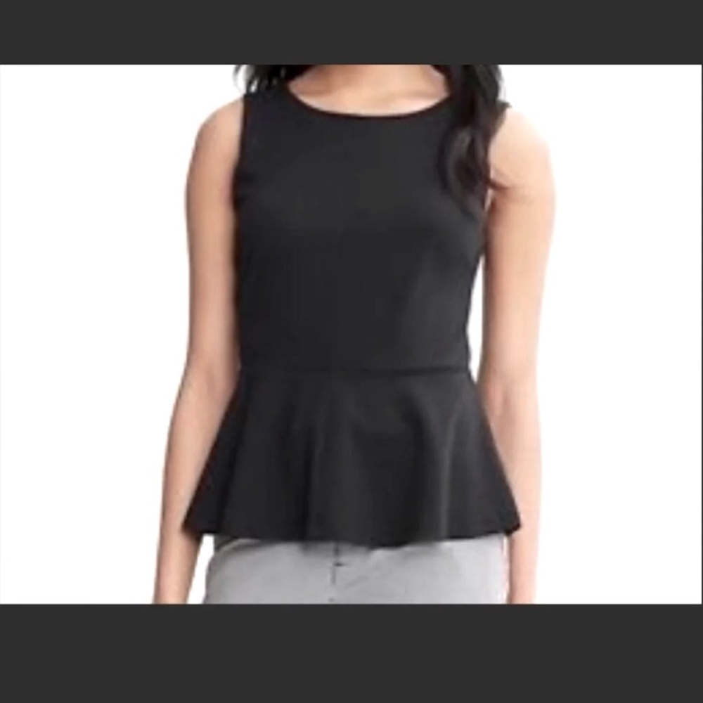 black peplum blouse sleeveless